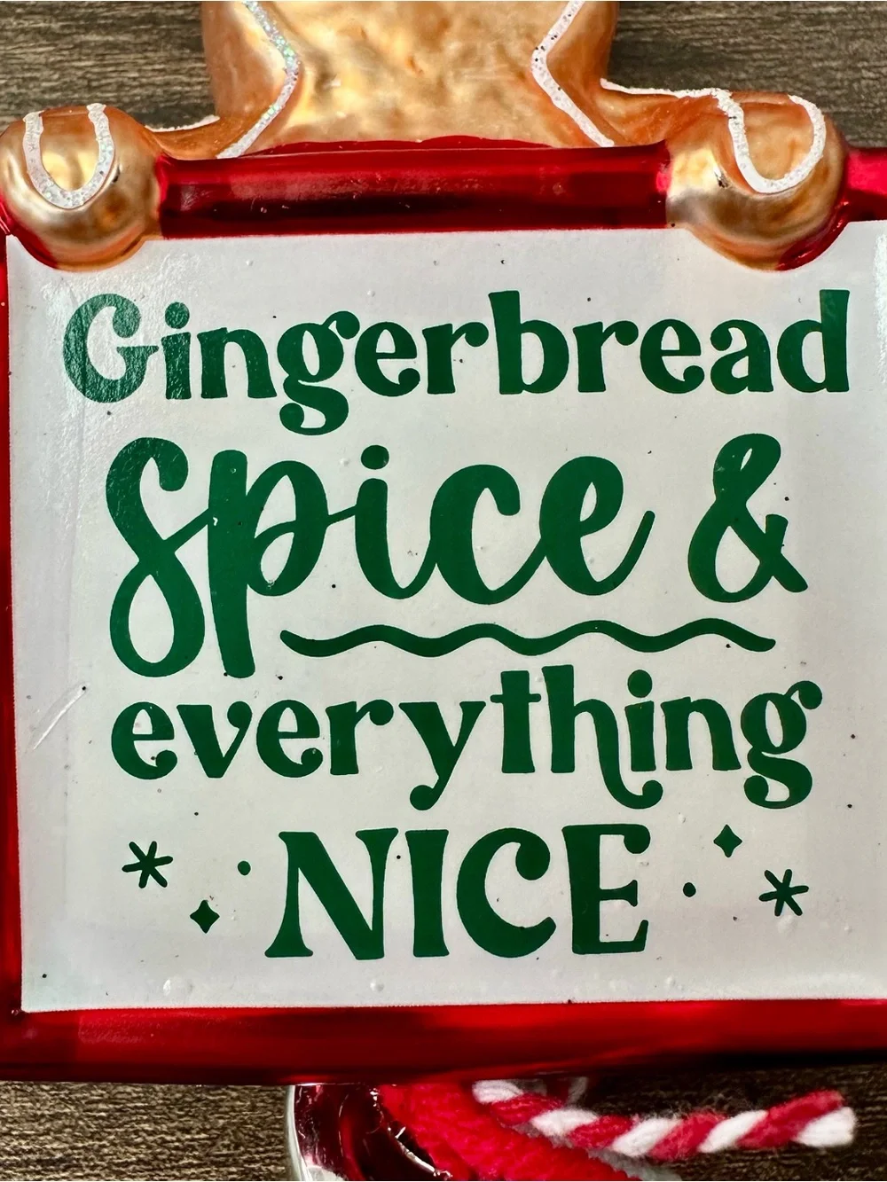 Macy’s Holiday Lane Glass Gingerbread Spice & Everything Nice Christmas Ornament